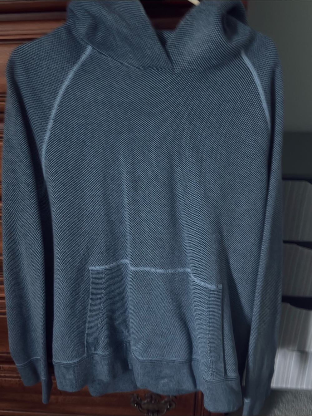 DKNY Men's Slate Blue Crewneck Hoodie Sweater